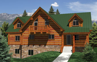 Whisper Creek Log Homes Plans! Grizzly Lofted Series